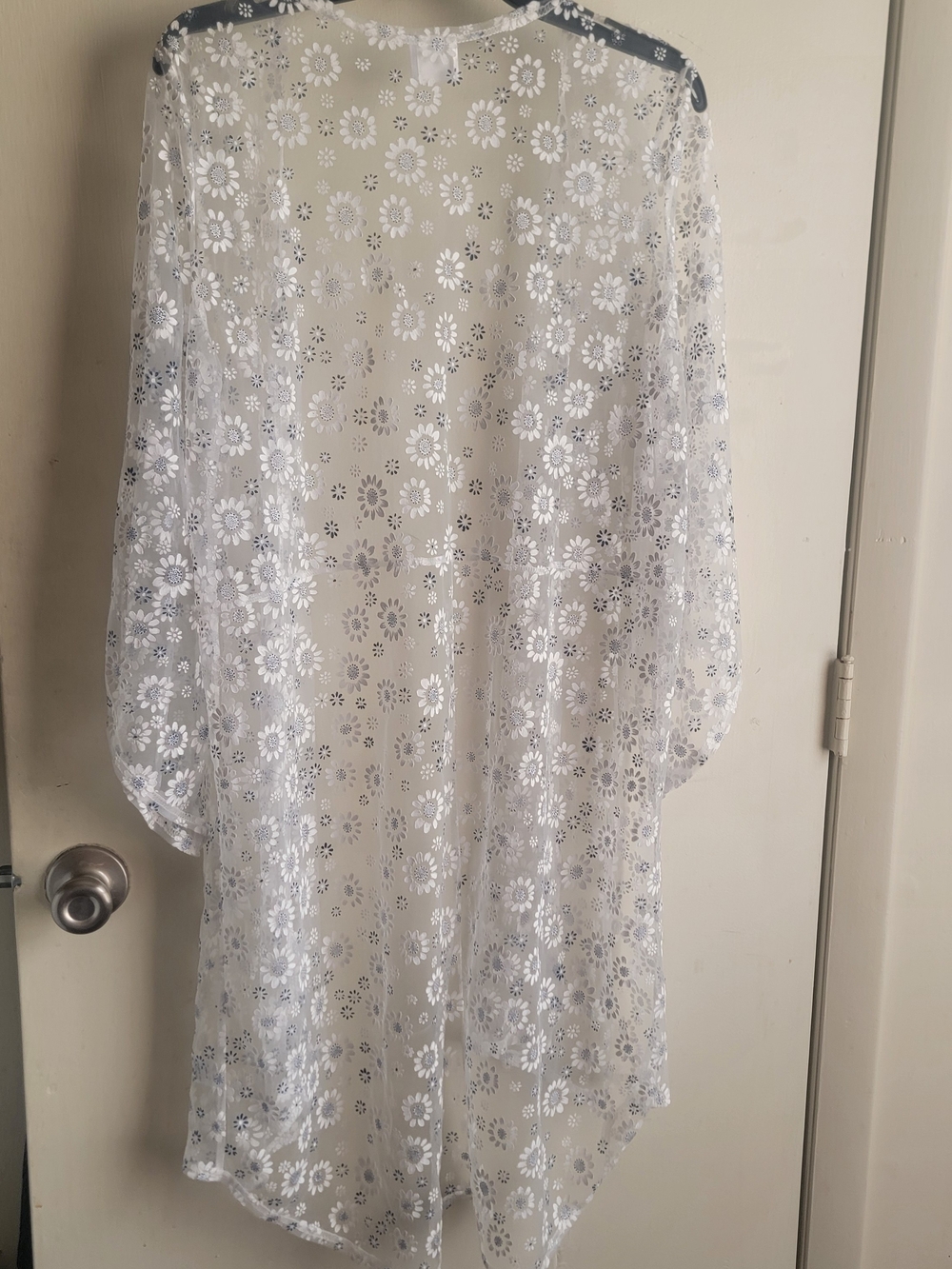 Siren Lily Floral Tunic White & Blue XL Like New